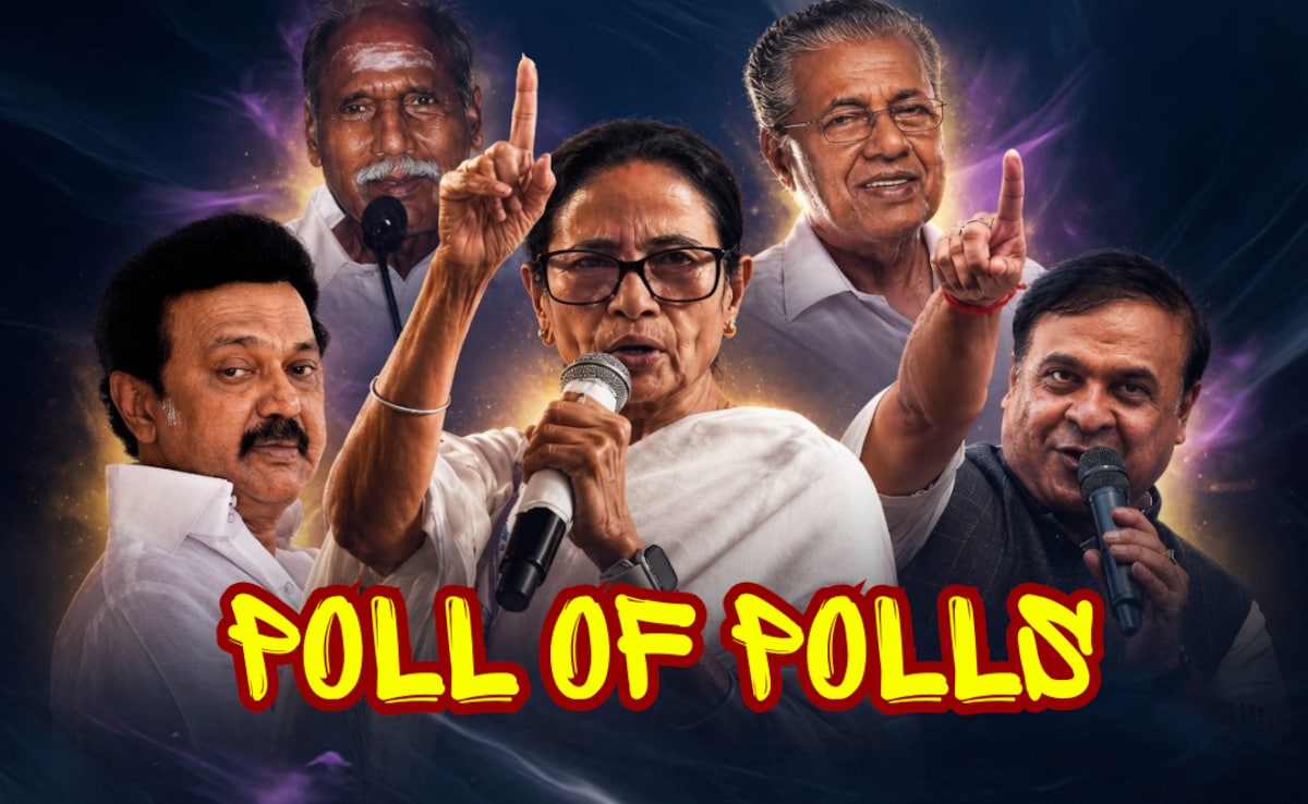 NDTV Poll of Polls: असम-पुडुचेरी में सत्ता बरकरार, केरल-तमिलनाडु में बदलाव की बयार... बंगाल में सस्पेंस का खेला