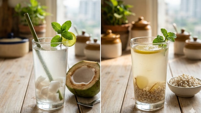Coconut water and barley water are summer hydrating staples whose moderate consumption is beneficial
