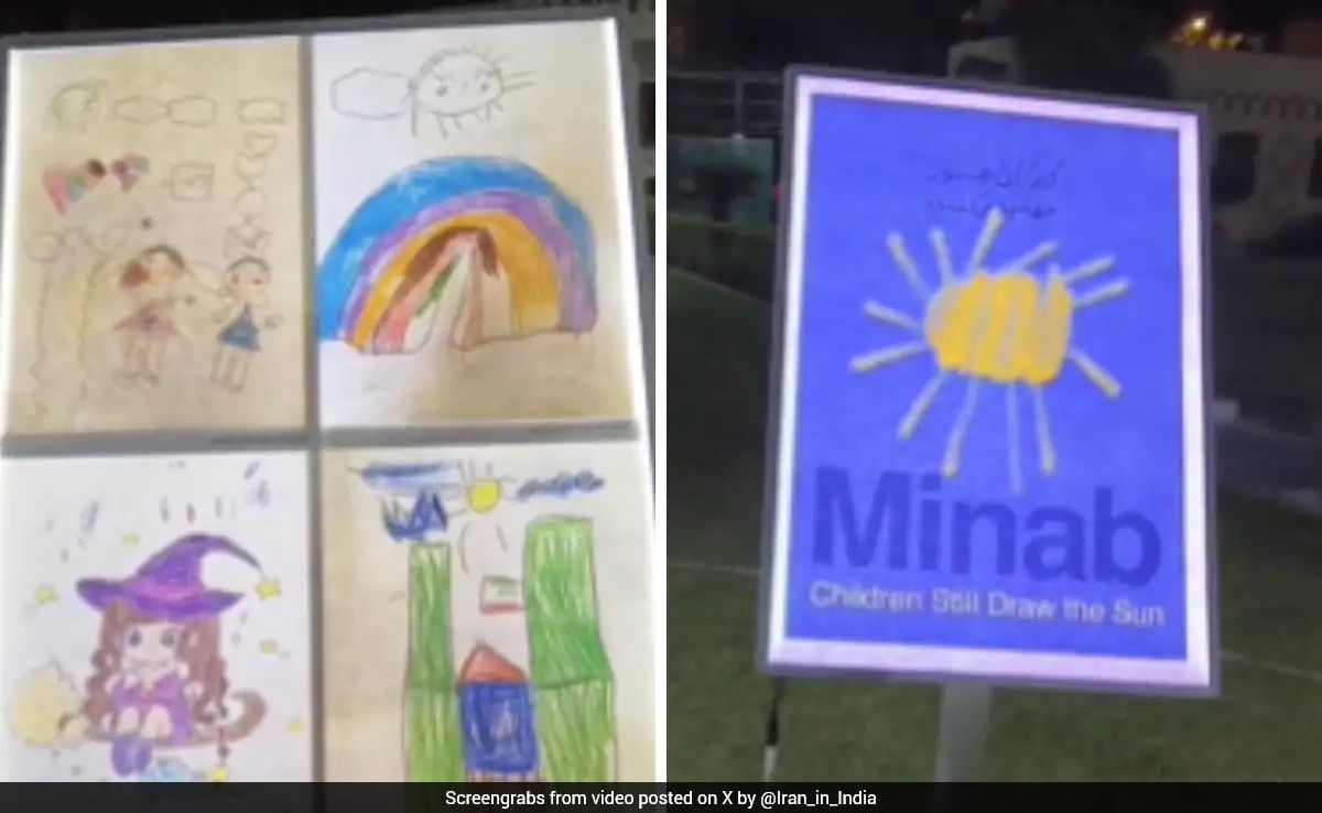 Iranian Embassy In Delhi Showcases Drawings Retrieved From Minab School