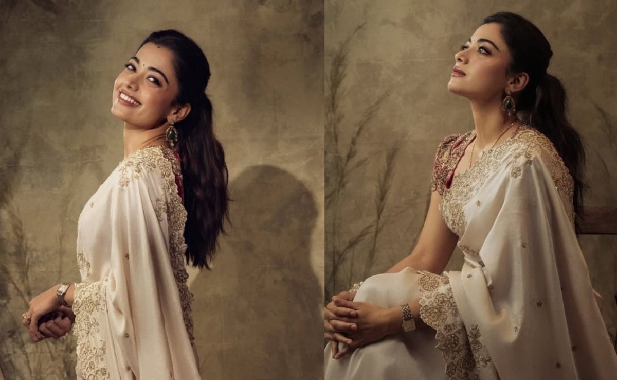 Rashmika Mandanna Wears Rs 1.68 Lakh Mrunalini Rao Saree at Awards Show