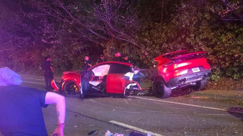 Porsche Cayenne Splits In Two In Horrific Accident But Keeps Driver Safe