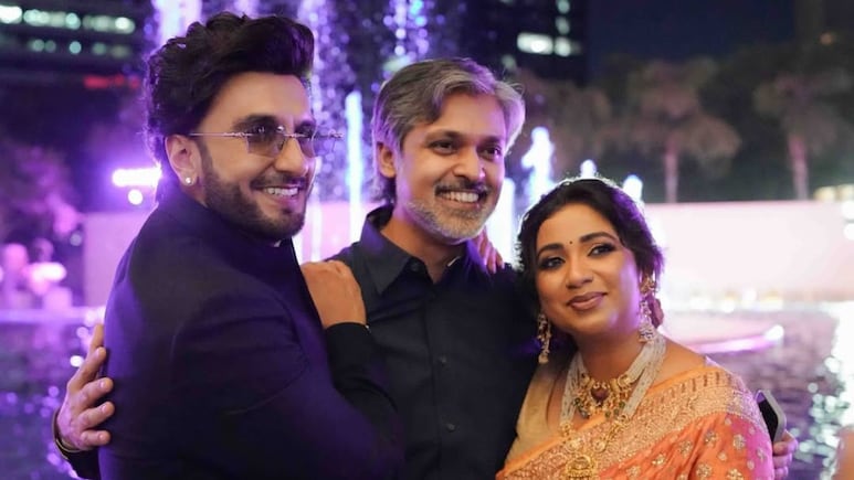 Shreya Ghoshal Poses With <i>Dhurandhar 2</i> Star Ranveer Singh, Joined By Husband Shiladitya