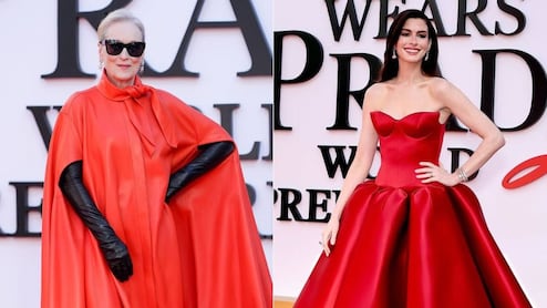 Meryl Streep And Anne Hathaway Twin In Red At The Devil Wears Prada 2 Premiere In New York