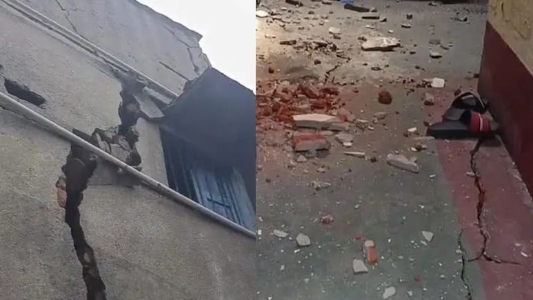 धनबाद में फिर धंसी धरती, 6 घर दो टुकड़ों में बंटे...15 घरों में आई दरार, सड़क पर आए लोग