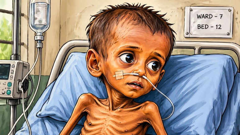 एमपी में कुपोषण से एक बच्ची की मौत पर मचा कोहराम, अब जुड़वा भाई गंभीर हालत में रीवा रेफर