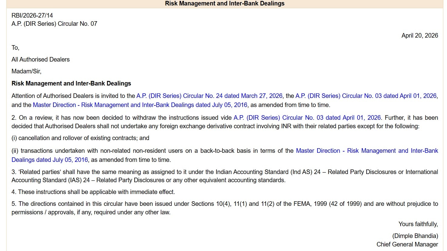 RBI Forex Policy New Rules