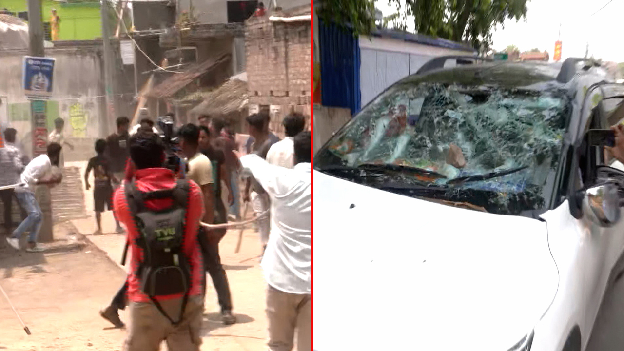 Murshidabad Clashes: Humayun Kabir's Vehicle Vandalised Amid Stone Pelting, Lathi Charge