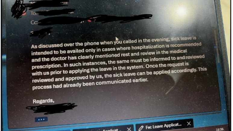 Sick Leave के लिए भी &lsquo;परमिशन&rsquo; जरूरी? मैनेजर की डिमांड सुन कर्मचारी हैरान, ऑफिस के इस नियम से चौंके लोग