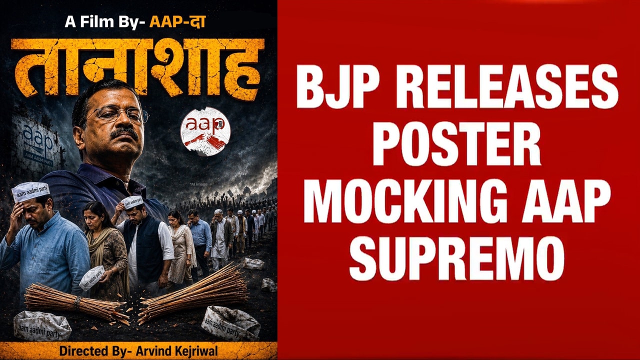 BJP Targets Kejriwal With 'Tanashah' Poster, Shows Broken Broom