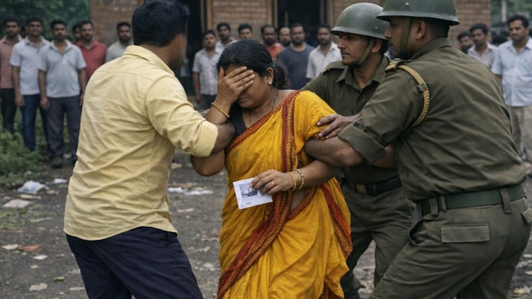 2 साल पहले भागी थी पत्नी, अब वोट डालने पहुंची, 5 घंटे से घात लगाए पति ने बाल खींच दबोचा
