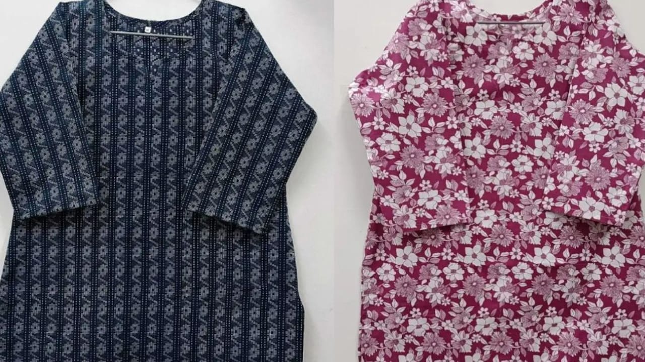 Click to buy MFACOLLECTION Women Printed Kurta (Blue)