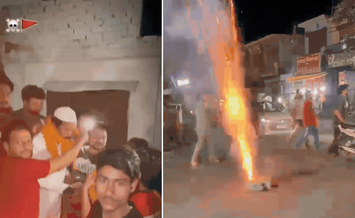 कब्जाधारी के जेल से रिहा होने का सड़क पर मना जश्न, फरार बेटे ने किया इंतजाम, बीच सड़क आतिशबाजी