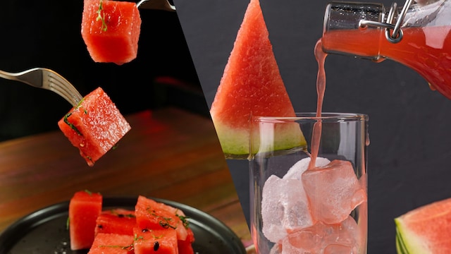Whole watermelon and watermelon juice can both spike your blood sugar levels if consumed in excess
