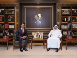 Adani Green's Sagar Adani Meets Qatar Central Bank Governor In Doha