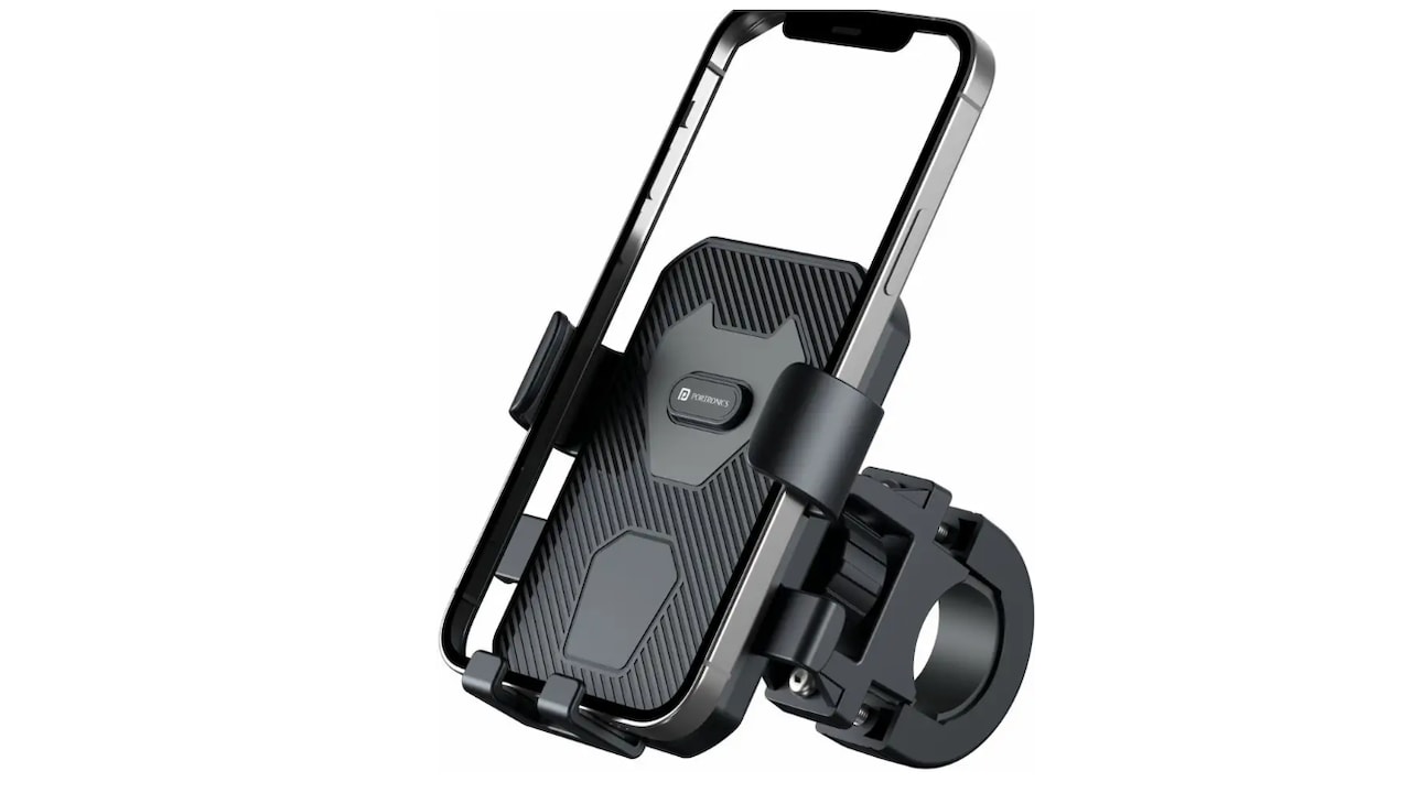 Click to buy Portronics Mobike 4 Bike Phone Mount with 360° Rotational, Strong Hold, Navigation Bike Mobile Holder
