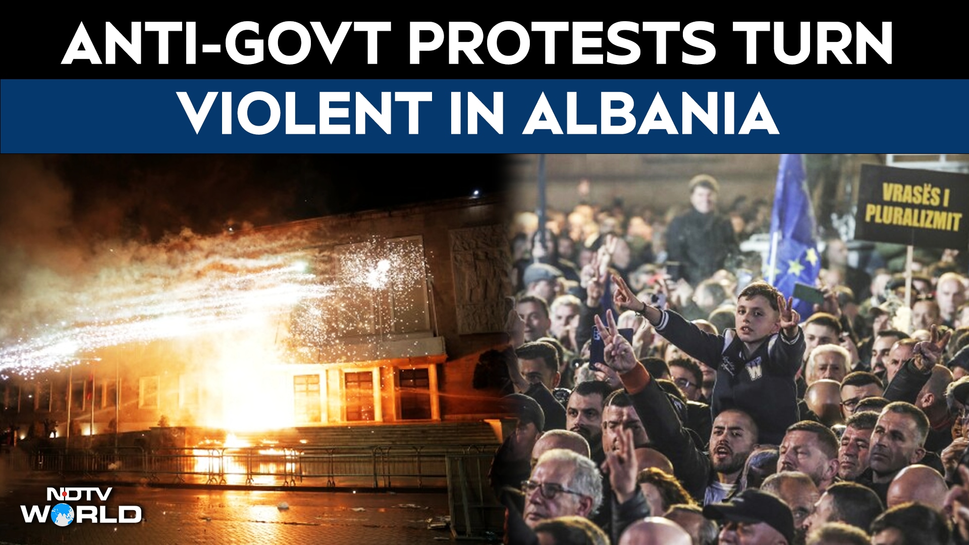 Albania Protests: Demonstrators Seek Resignation Of PM Edi Rama, Shot Fireworks Towards Govt Offices