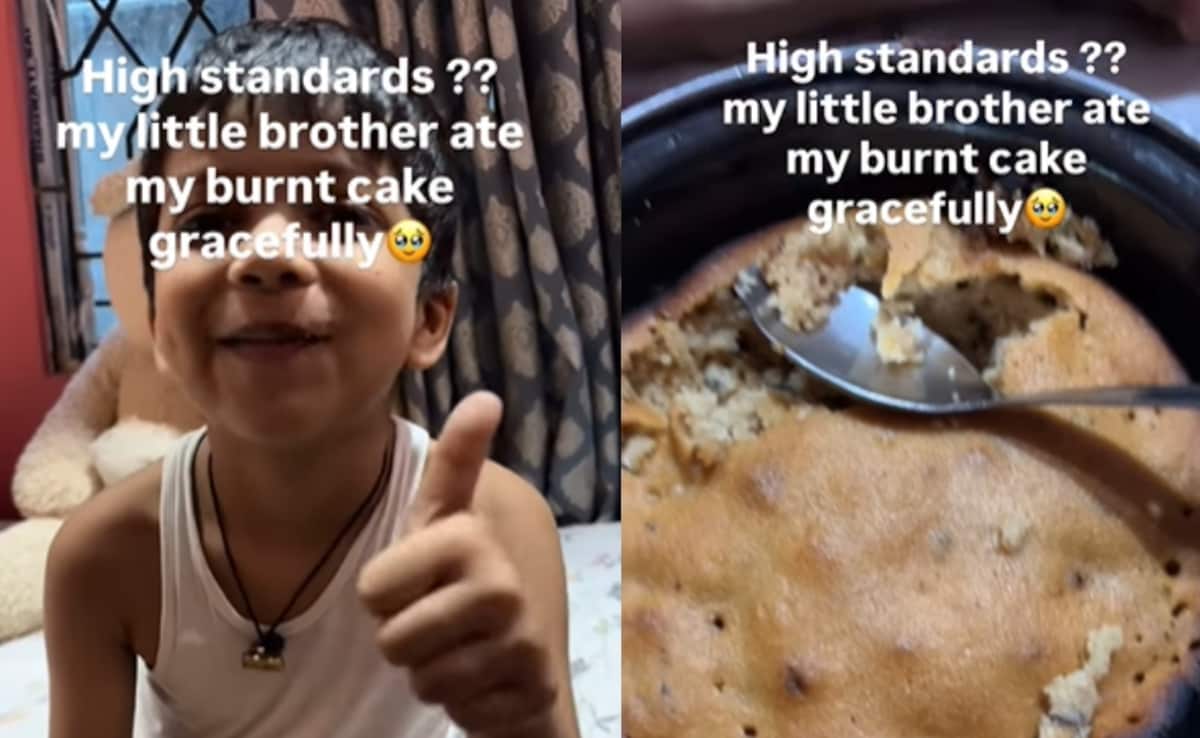 This Little Boy's Reaction To His Sister's Burnt Cake Is Melting Hearts Online