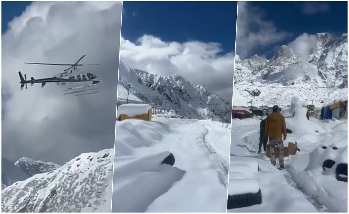 बर्फ की चादर में लिपटी केदार घाटी, दूध से नहाई पहाड़ियां मोह ले रही मन, कपाट खुलने से पहले बढ़ी मुसीबत