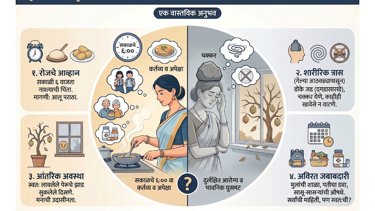 Housewife Story: अशक्तपणा आणि चक्कर, माझ्या गंभीर आजाराकडे पतीसह सासरच्यांनी केलं दुर्लक्ष; वाचा 'ती'ची कहाणी