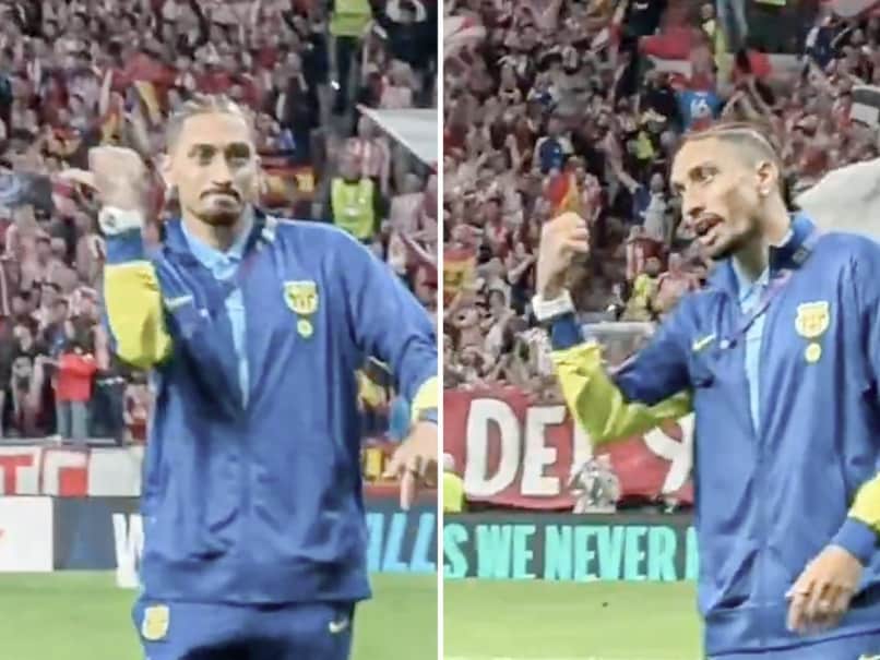 'You're Going Home Next Round': Injured Raphinha Caught Fuming At Atletico Madrid Fans After Barcelona's Champions League Exit