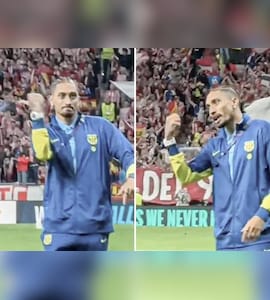Youre Going Home Next Round: Injured Raphinha Caught Fuming At Atletico Madrid Fans After Barcelonas Champions League Exit