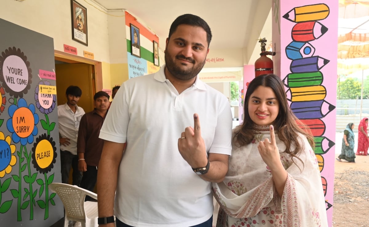 Gujarat Local Body Polls: Adani Airport Director Jeet Adani, Wife Cast Vote