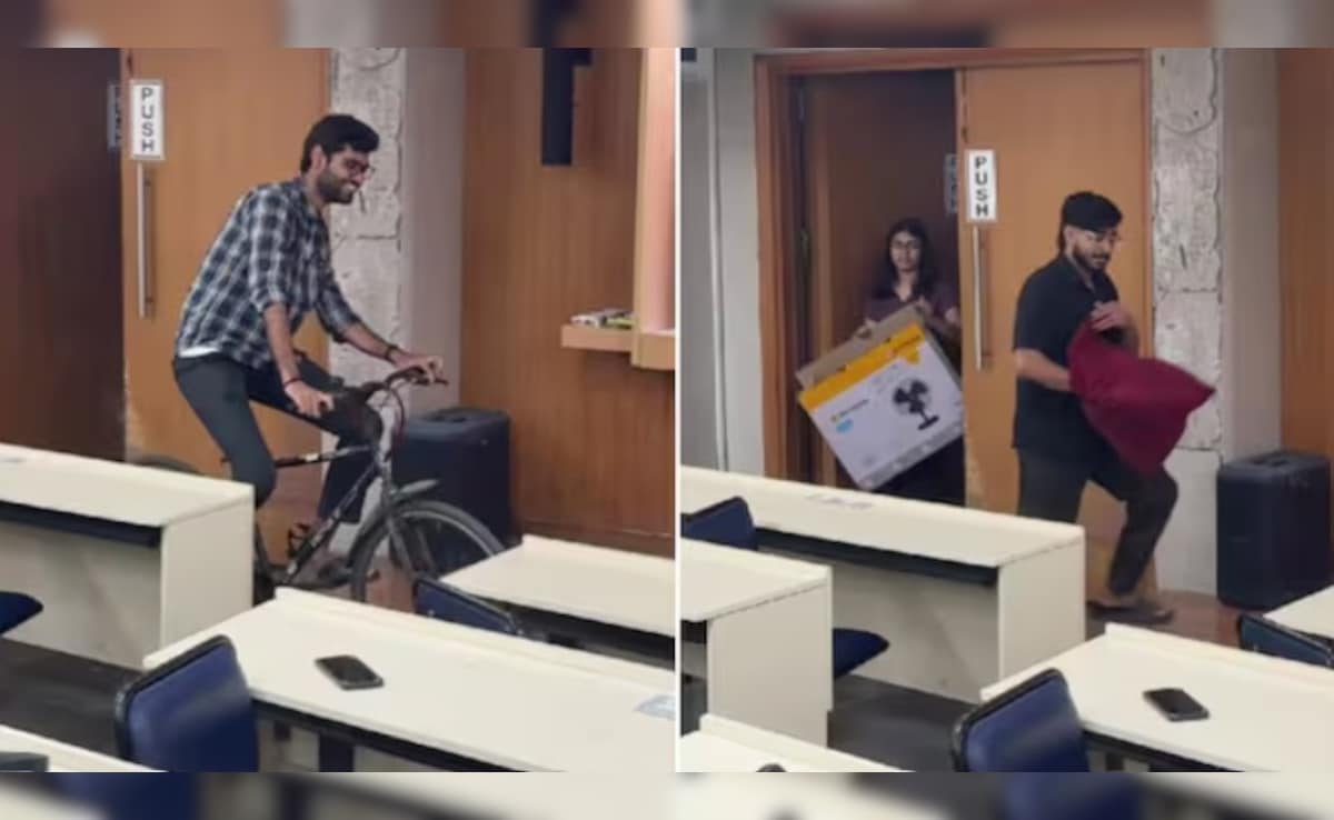 बाल्टी में बुक्स और क्लास में साइकिल! IIT बॉम्बे के स्टूडेंट्स का 'No Bag Day' वायरल