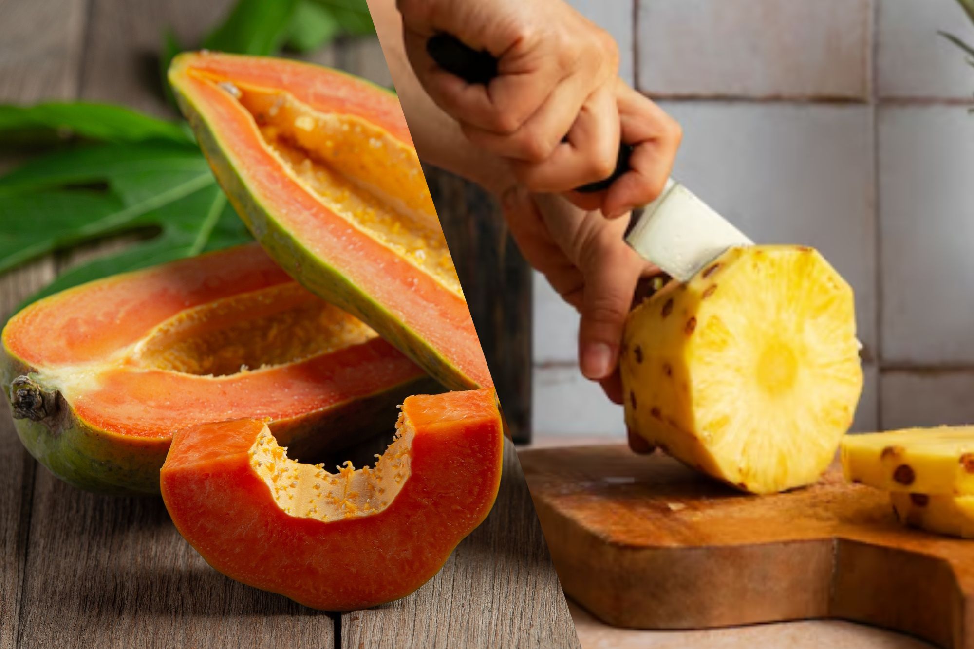 Papaya and pineapple are summer fruit that can ease bloating but their dose matters