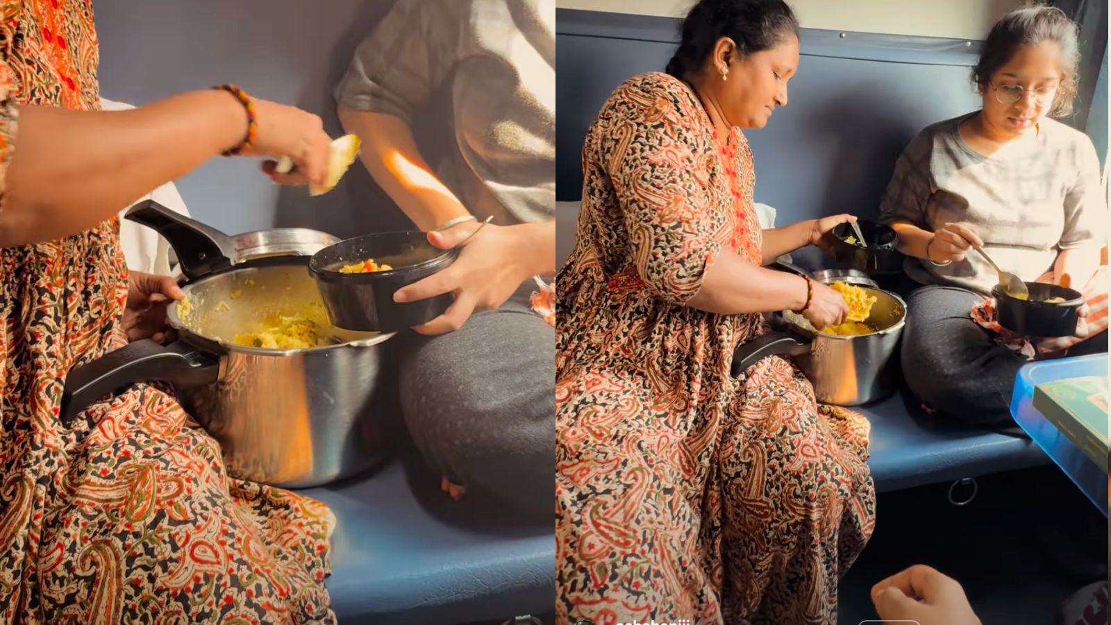 Watch: Mom Boards Overnight Train With A Cooker Full Of Home-Cooked Food