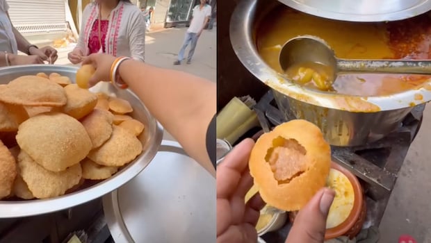 "Golgappa Or Halwa Puri?": Street Vendor's Twist To Pani Puri Has Left Internet Confused