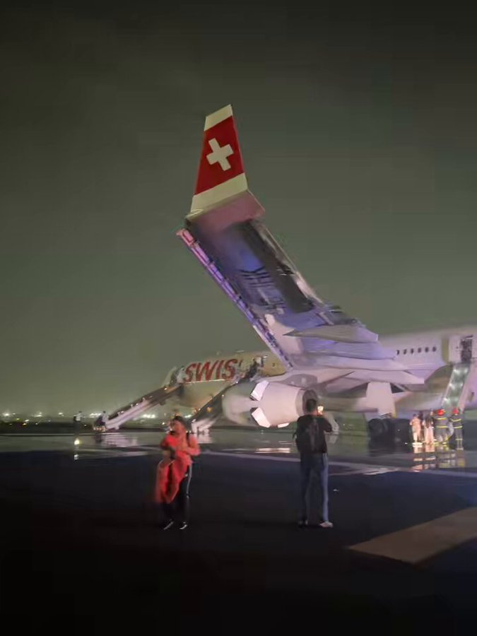 6 Injured As Swiss Air Flight's Engine Fails, Catches Fire At Delhi Airport