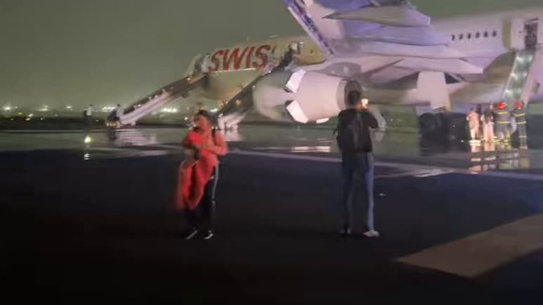 दिल्ली एयरपोर्ट पर स्विस एयर की फ्लाइट का इंजन फेल, आग भी लगी; 6 यात्री घायल