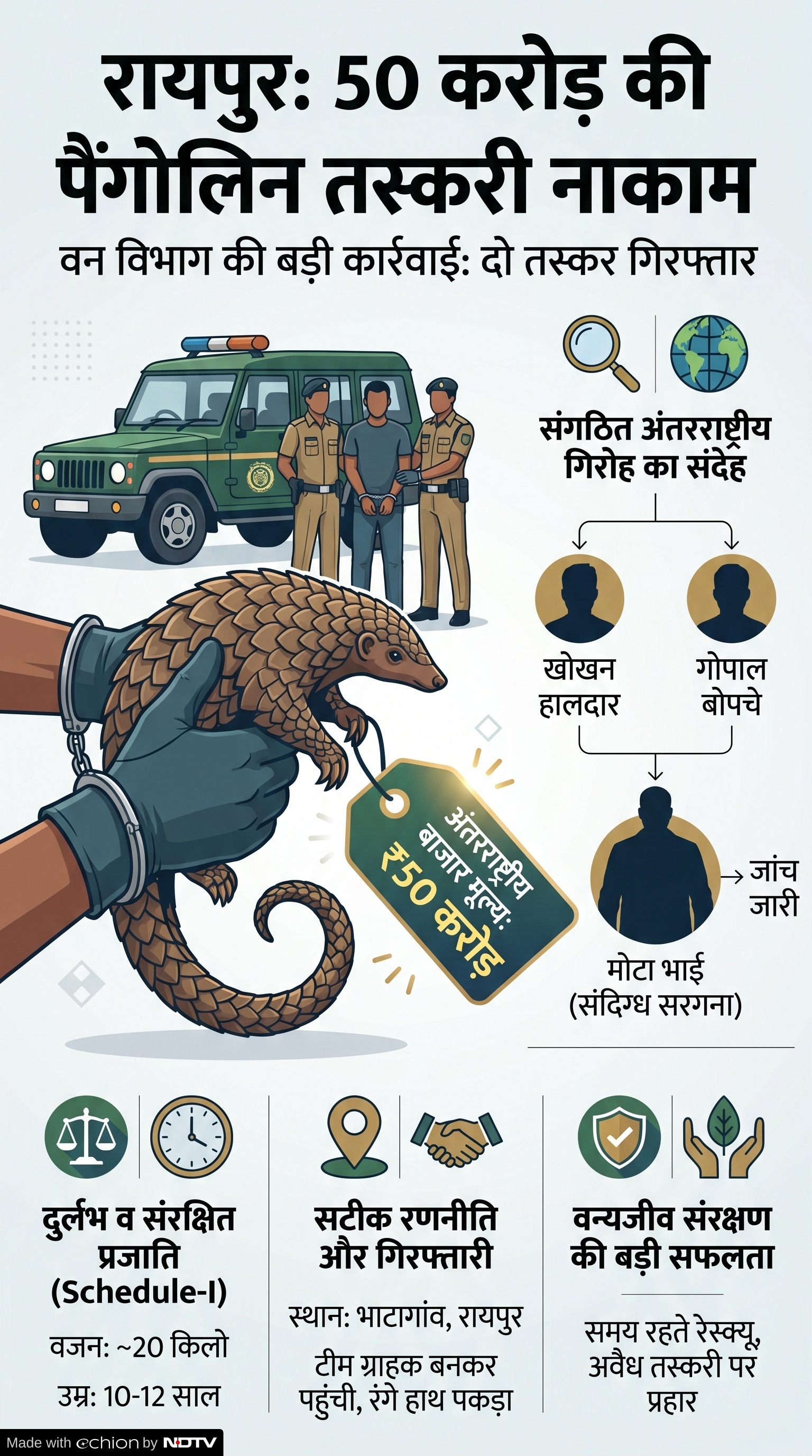 Pangolin Smuggling: रायपुर पैंगोलिन तस्करी