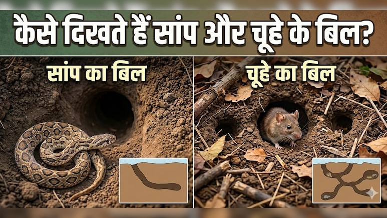 घर में दिख रहा है बिल? जानिए सांप का है या चूहे का!