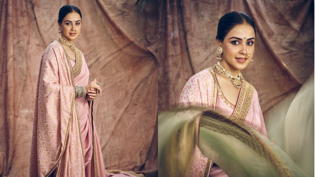 All About Nauvari Saree Genelia D'Souza Wore For Raja Shivaji Promotions