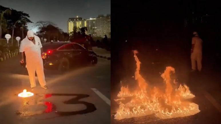 Mumbai: Man Sets Road On Fire For Birthday Reel, Arrested After Video Goes Viral