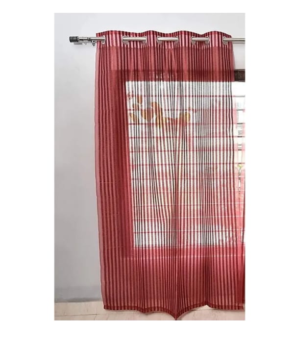 Click here to buy: STAMEN 153 cm (5ft) Window Curtain (Maroon)