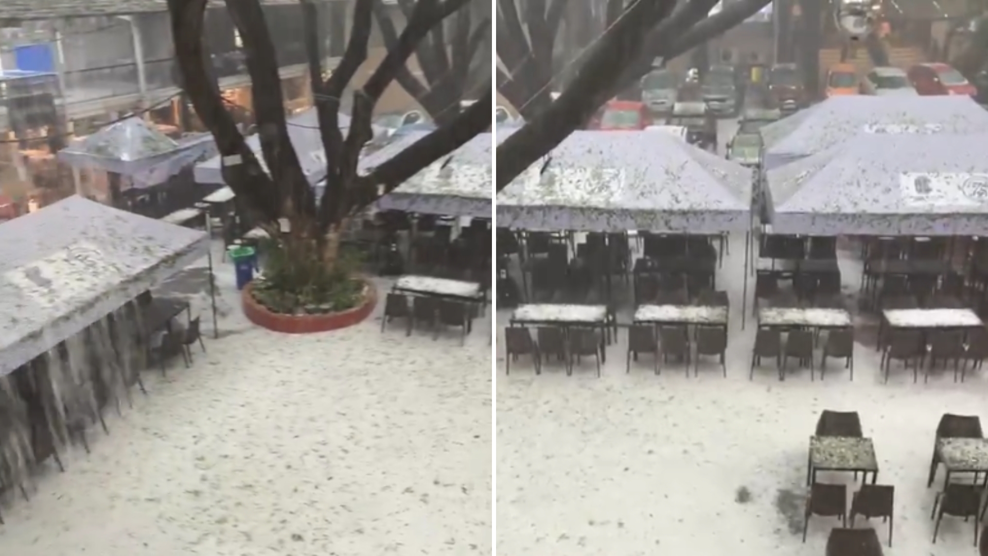 Video: Parts of Bengaluru Turn White as Hail, Rain Batter City