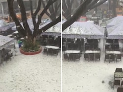 Video: Parts of Bengaluru Turn White as Hail, Rain Batter City