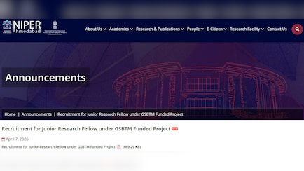 राष्ट्रीय औषध शिक्षा एवं अनुसंधान संस्थान ने जूनियर रिसर्च फेलो पदों पर निकाली भर्ती, तुरंत कर दें आवेदन