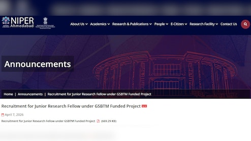 राष्ट्रीय औषध शिक्षा एवं अनुसंधान संस्थान ने जूनियर रिसर्च फेलो पदों पर निकाली भर्ती, तुरंत कर दें आवेदन