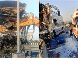 दिल्ली-मुंबई एक्सप्रेस-वे पर भीषण हादसा, केमिकल ट्रक से टकराई ट्रेवल बस; महिला-बच्चे समेत 3 की मौत, 30 घायल