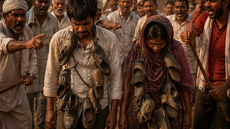 Religion Conversion in India: धर्म परिवर्तन के शक में पति-पत्नी को जूतों की माला पहनाकर धुमाया गया, हाथरस पंचायत की शर्मनाक करतूत