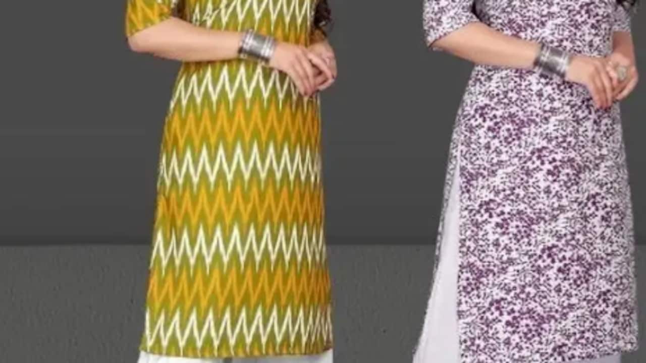 Click to buy The Private Lable Women Printed Kurta (Purple)