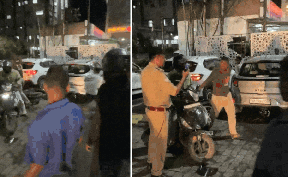 VIDEO: पुलिसकर्मी नहीं &lsquo;कैमरामैन&rsquo; कहिए, कानपुर में विवाद के बाद चले ईंट-पत्थर, खाकी बनाती रही वीडियो
