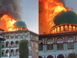 On Camera, Flames Leap Into The Air As Fire Breaks Out In Srinagar Mosque