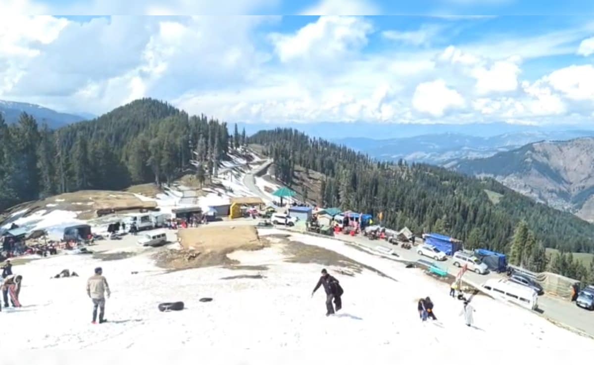 ताजा बर्फबारी का मजा ले रहे है पर्यटक