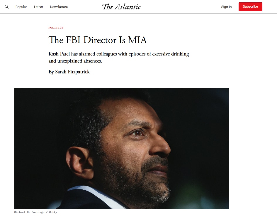 द अटलांटिक के आर्टिकल का फ्रंट पेज