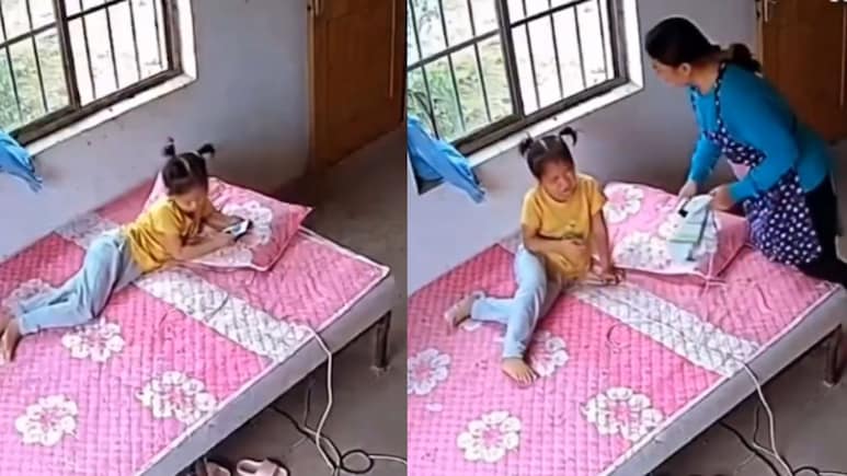 Viral Video: मोबाईल बघत होती चिमुकली, अचानक जे घडलं ते फारच भयंकर... थरकाप उडणारे CCTV फुटेज
