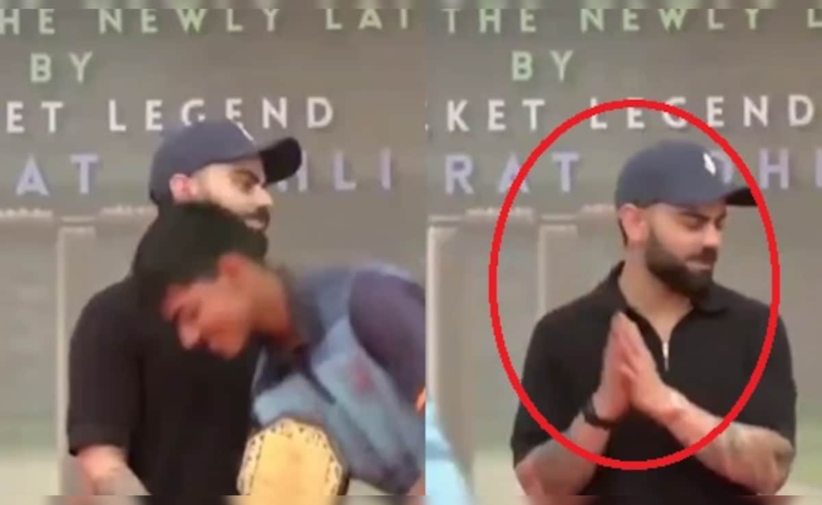 नमस्कार! विराट कोहली को देखते ही यंग क्रिकेटर ने छुए पैर, इसके बाद किंग ने जो किया उसने जीता दिल, Video